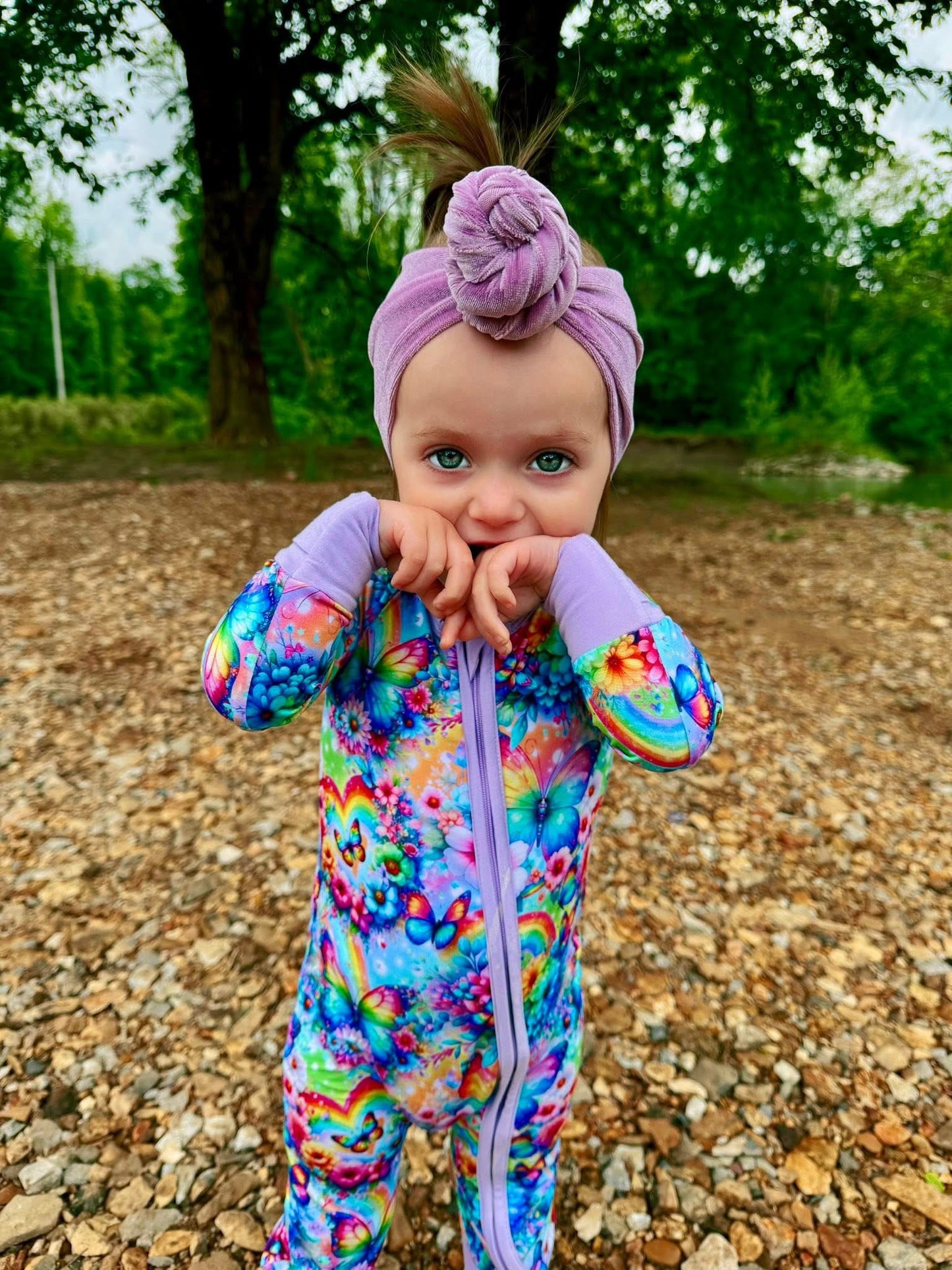 Rainbow Flutters Bamboo Romper