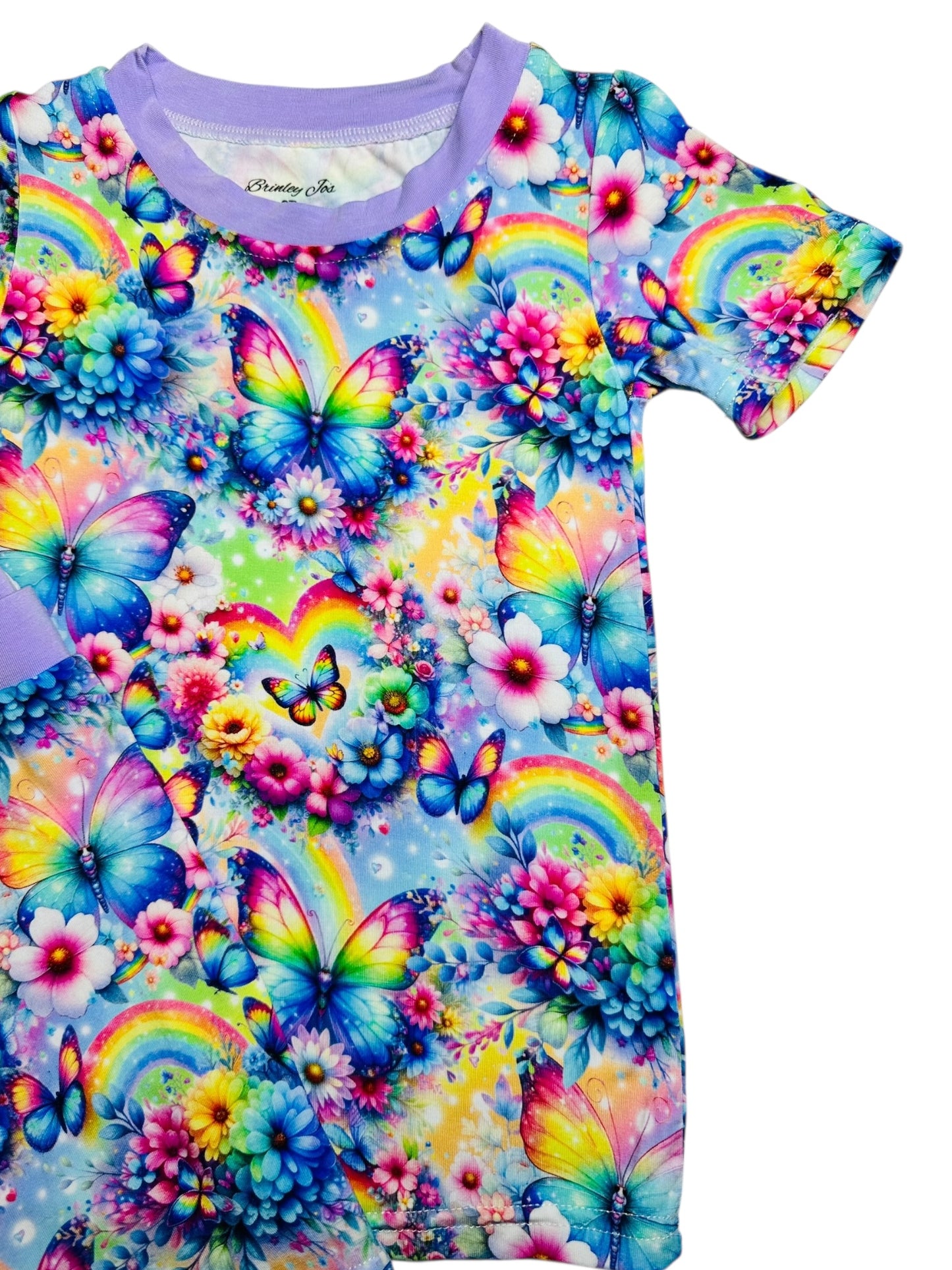 Rainbow Flutters Bamboo Two Piece Short Sleeve & Short Set