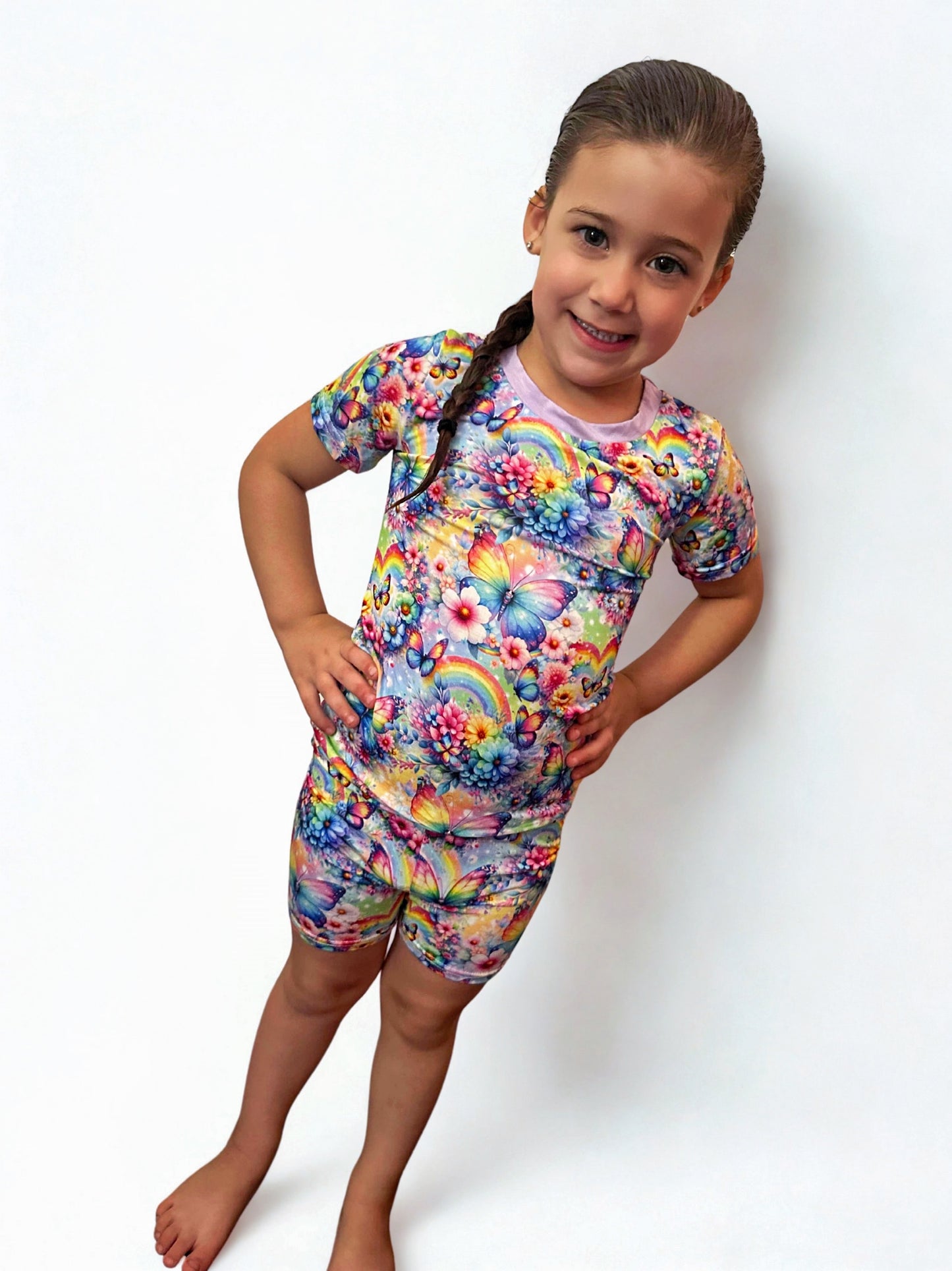 Rainbow Flutters Bamboo Two Piece Short Sleeve & Short Set