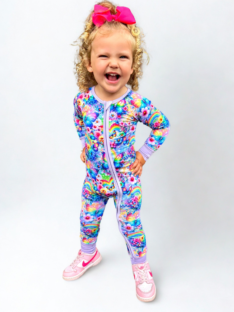 Rainbow Flutters Bamboo Romper