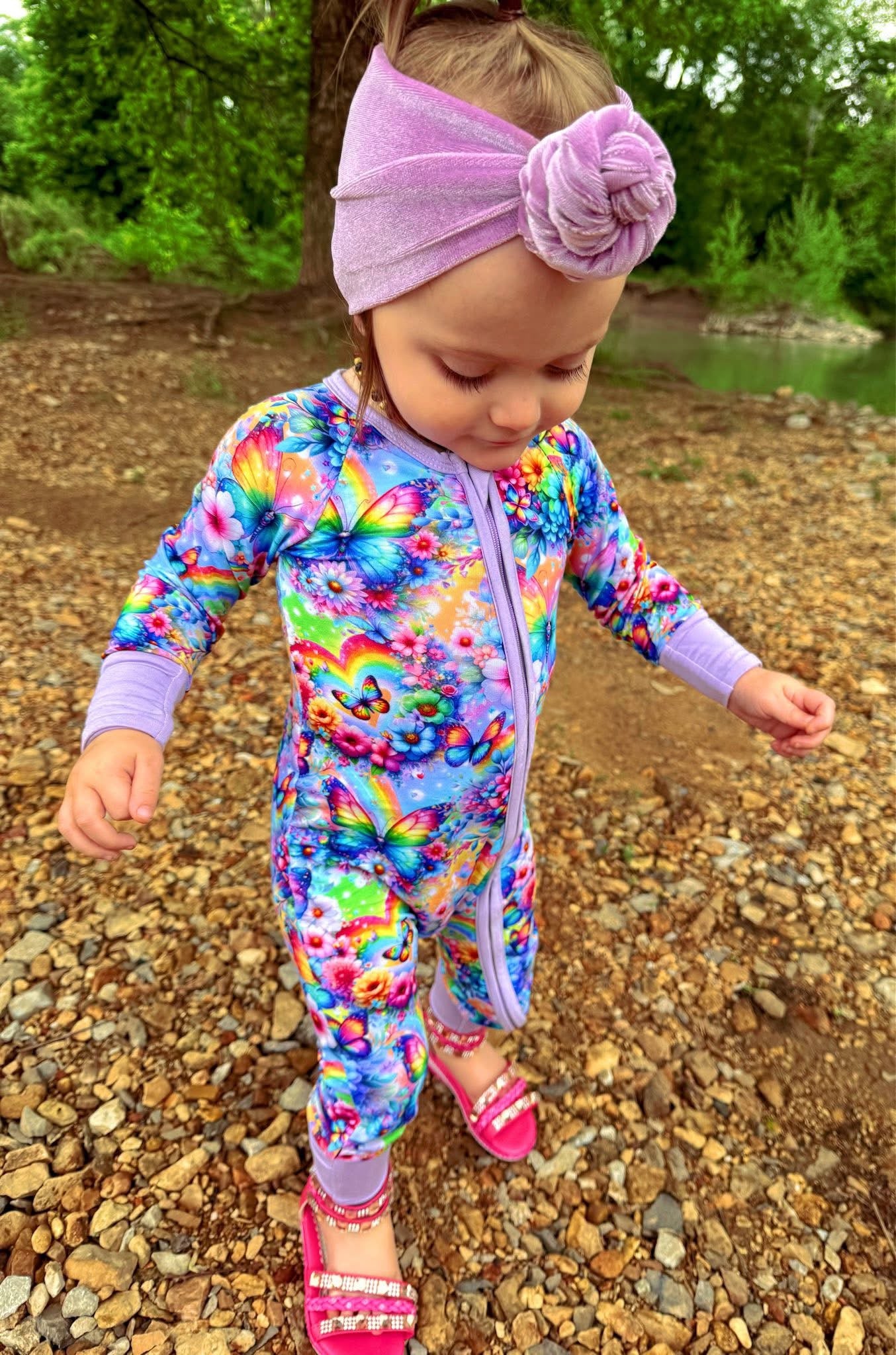 Rainbow Flutters Bamboo Romper