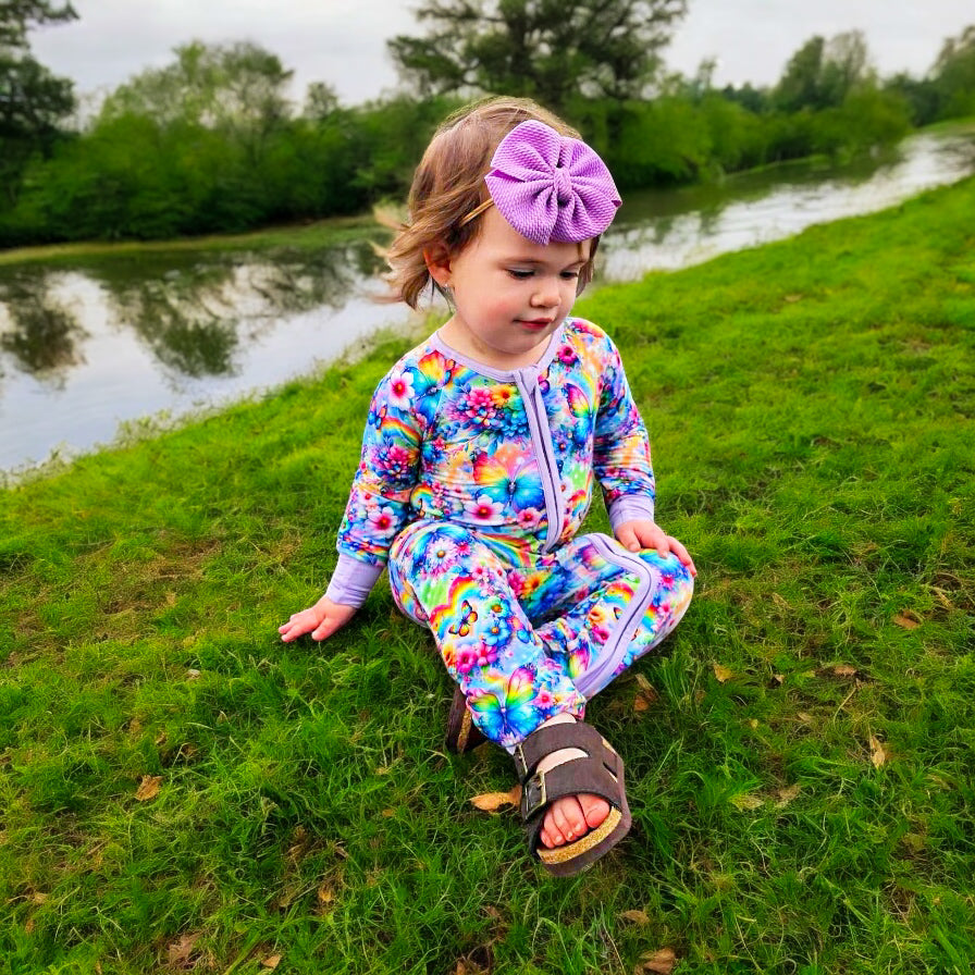 Rainbow Flutters Bamboo Romper