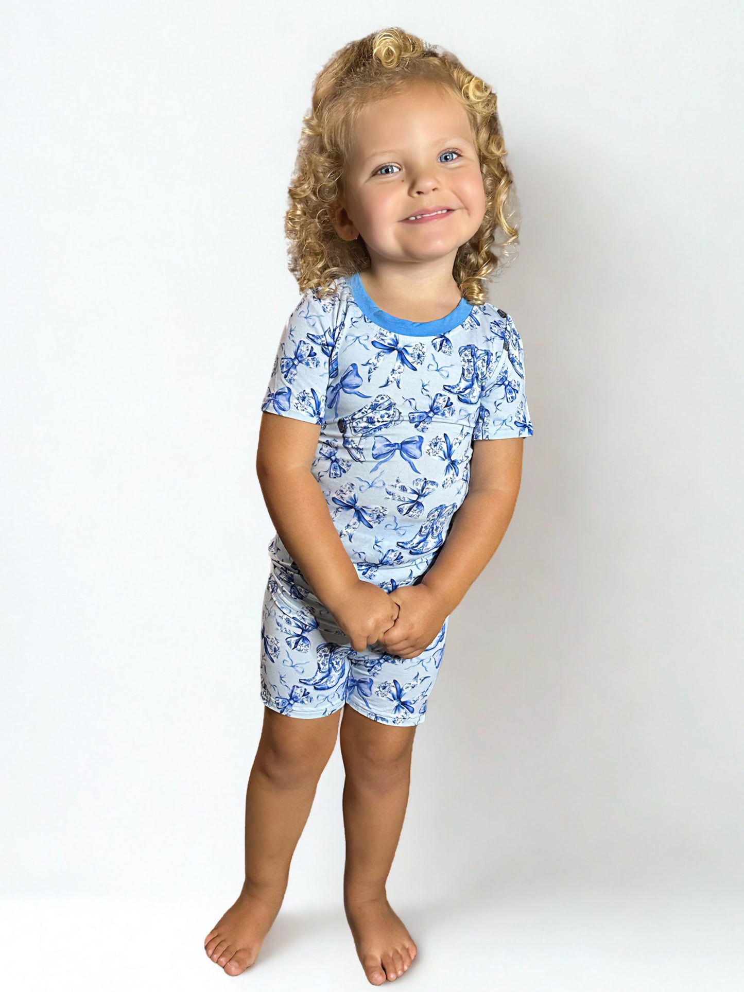 Boots & Bows Short Sleeve & Shorts Bamboo Two Piece Set