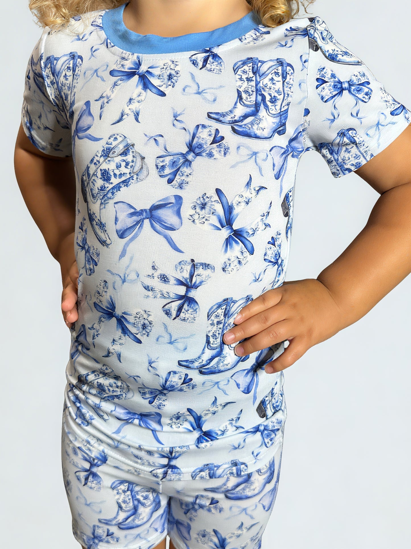Boots & Bows Short Sleeve & Shorts Bamboo Two Piece Set