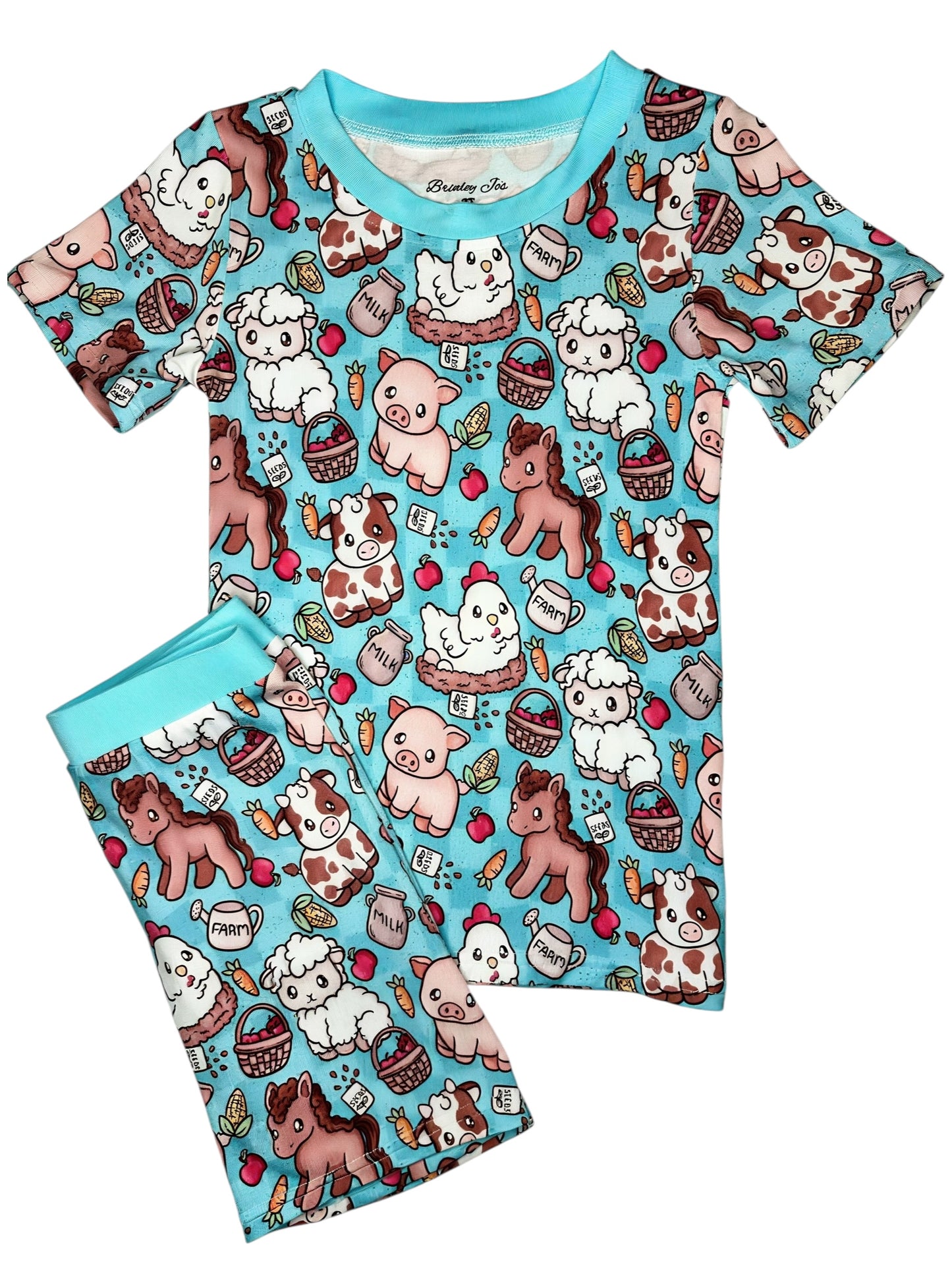 Farming Fun Short Sleeve & Shorts Bamboo Two Piece Set