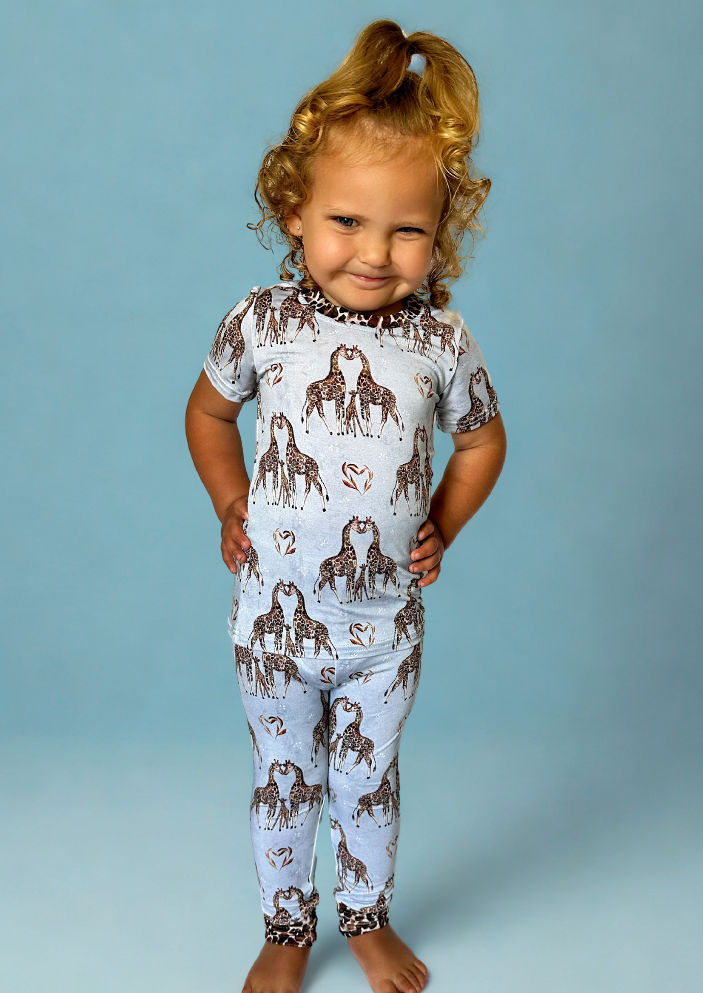 Love you Long Time Short Sleeve Two Piece Bamboo Pajama Set