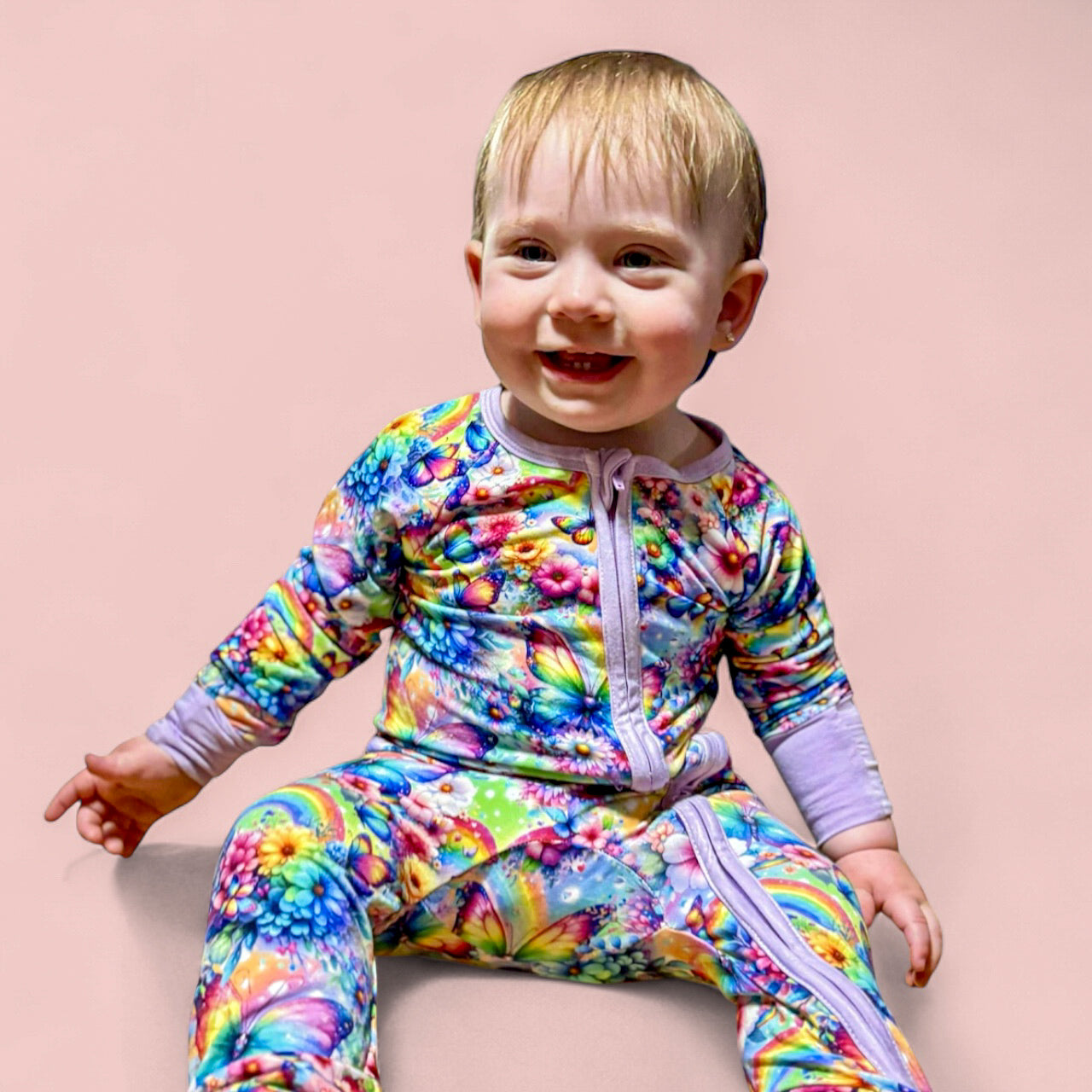 Rainbow Flutters Bamboo Romper