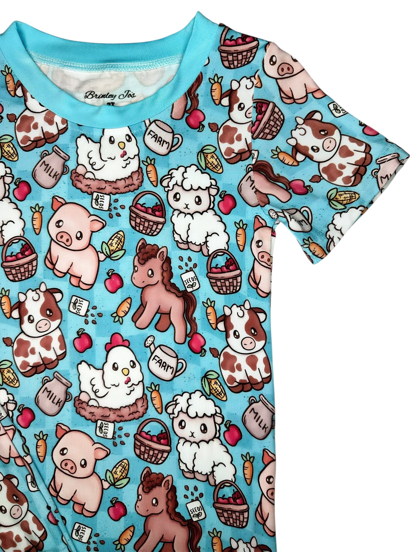 Farming Fun Short Sleeve & Shorts Bamboo Two Piece Set