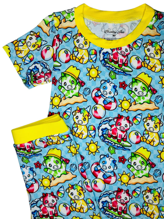 Moowaves Bamboo Short Sleeve & Shorts Two Piece Set