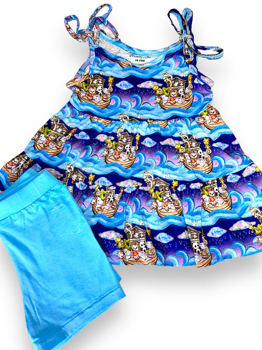 Noah’s Art Peplum Tank Short Set