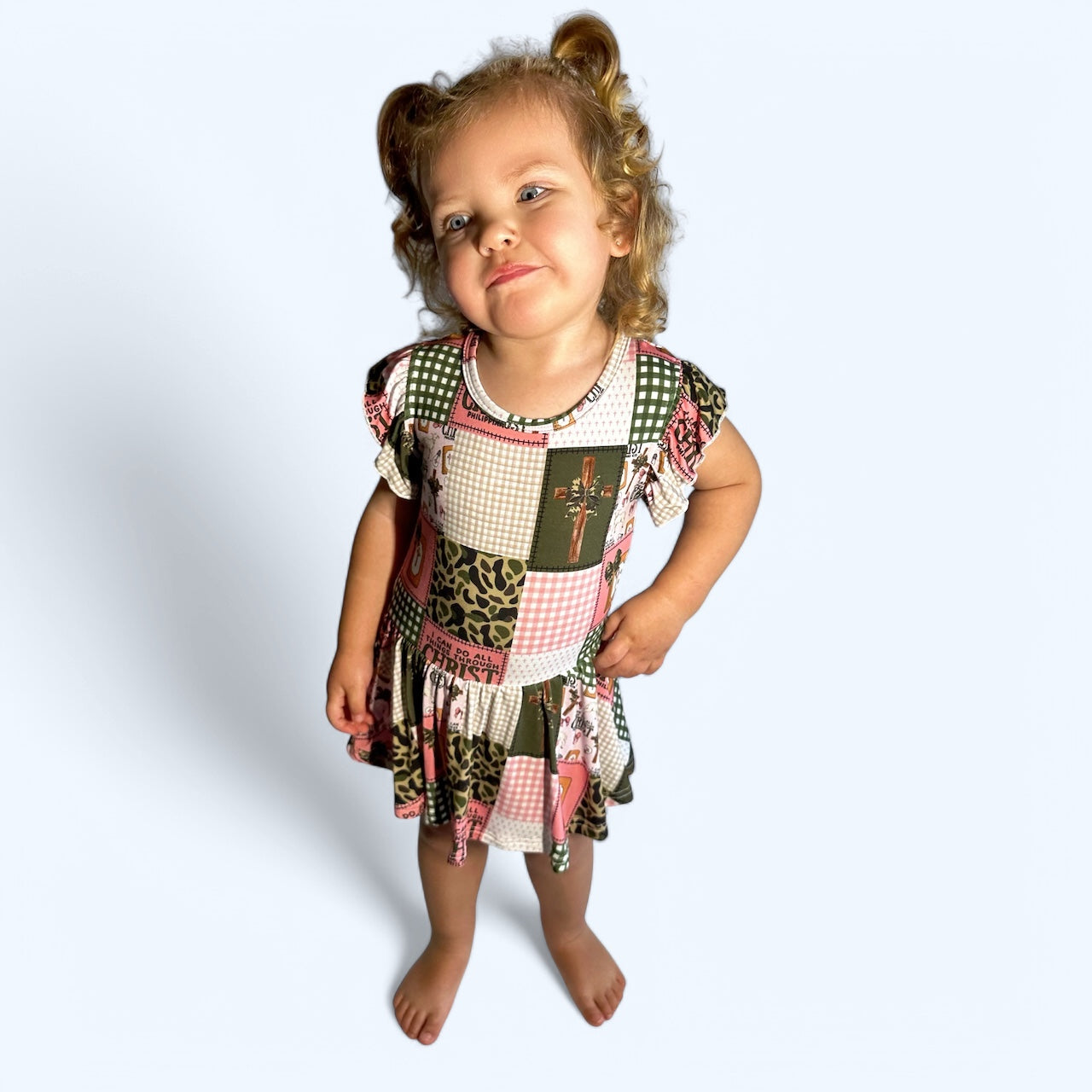 I Can Do All Things Through Christ Bamboo Twirl Dress with Bodysuit & Snaps