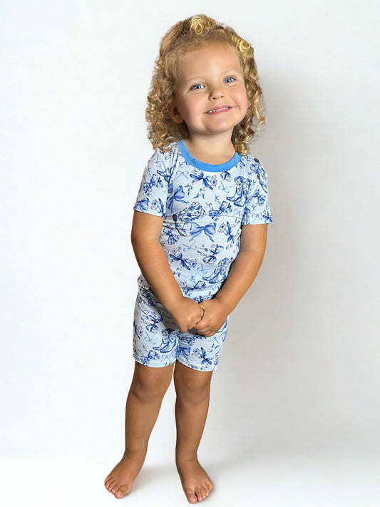 Boots & Bows Short Sleeve & Shorts Bamboo Two Piece Set