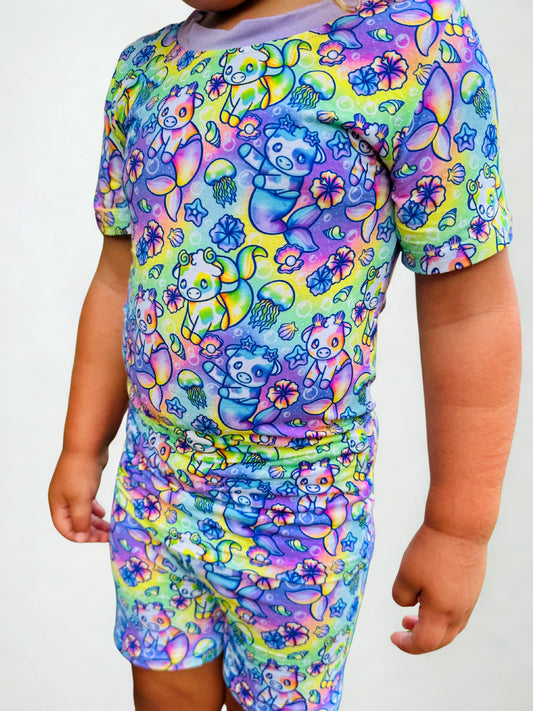 Moomaid Bamboo Short Sleeve & Shorts Two Piece Set