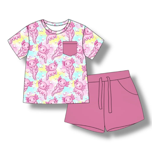 Wild Axolotl Pocket Tee & Short Set