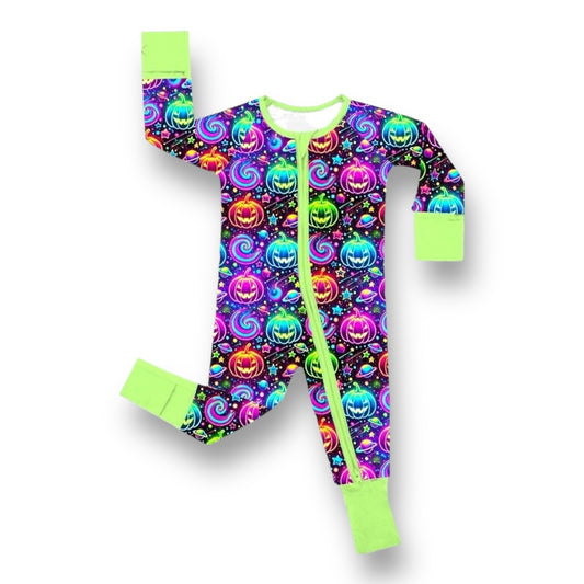 Galactic Glow Pumpkin Romper