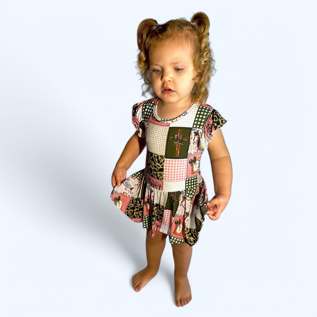 I Can Do All Things Through Christ Bamboo Twirl Dress with Bodysuit & Snaps