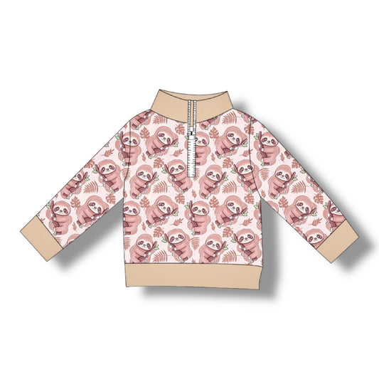 Wild Sloths Bamboo Half-Zip Pullover