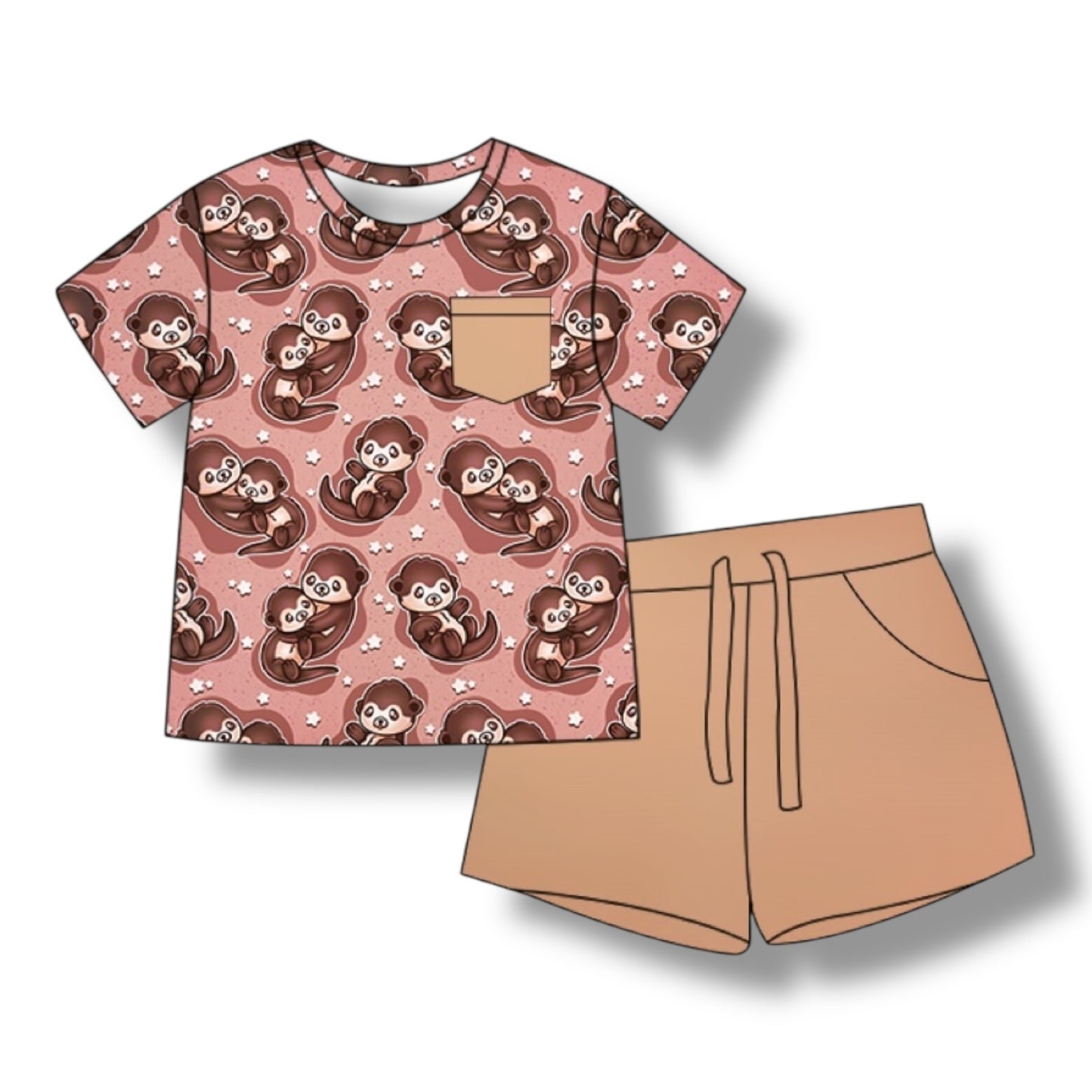 Wild Otters Pocket Tee & Short Set