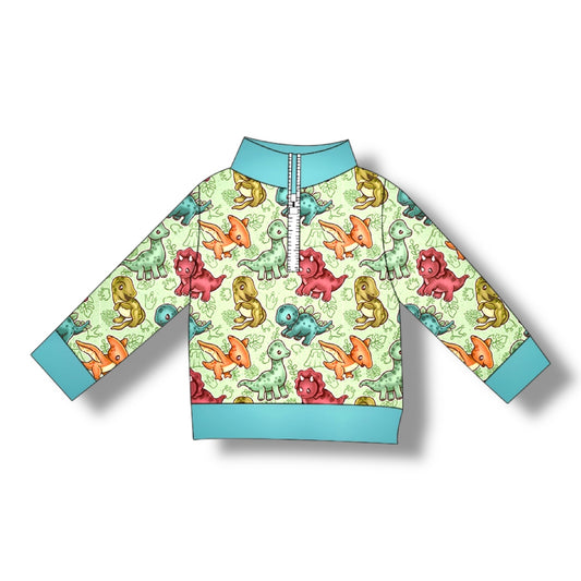 Wild Dinos Bamboo Half-Zip Pullover