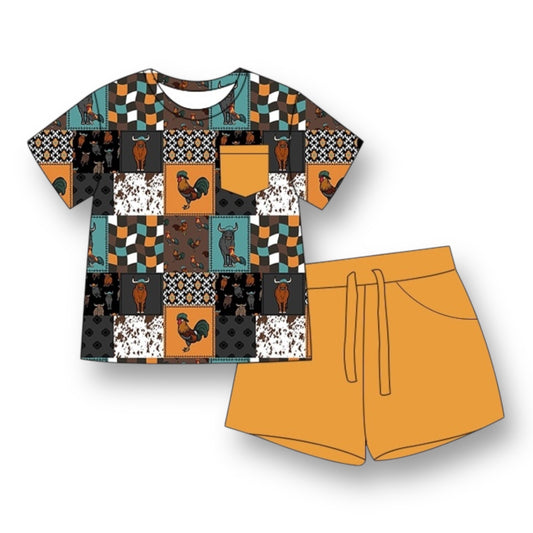 Rooster Rally Pocket Tee & Short Set