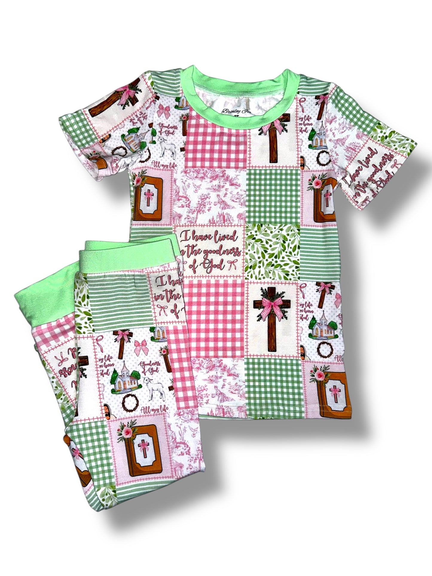 The Goodness of God Pink Short Sleeve Two Piece Set